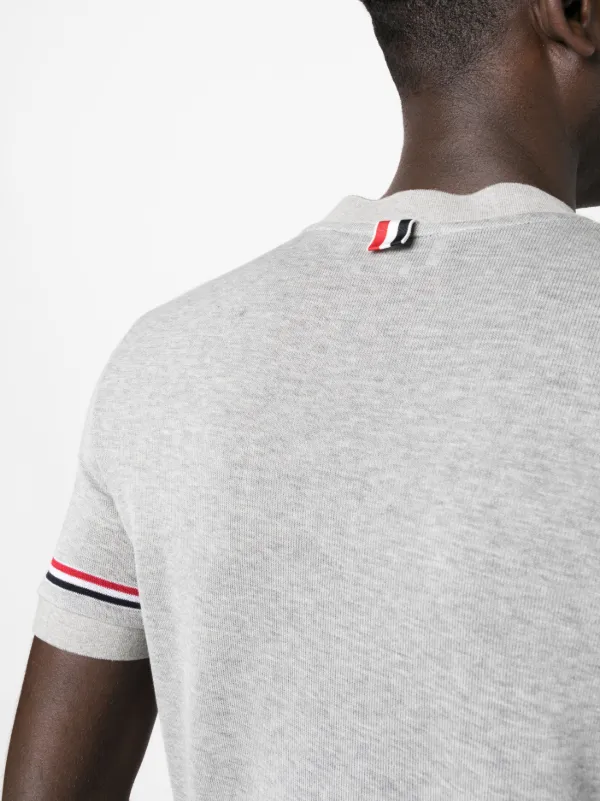 Thom Browne grosgrain-loop short-sleeve T-shirt | Grey