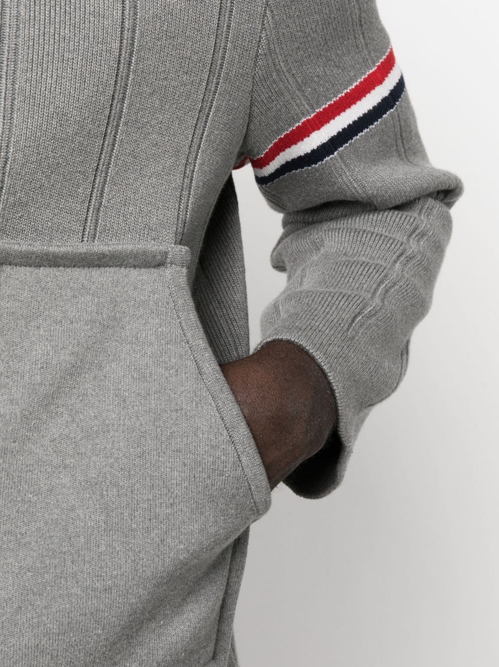 Shop Thom Browne Fine-ribbed Shirt Jacket In Grey