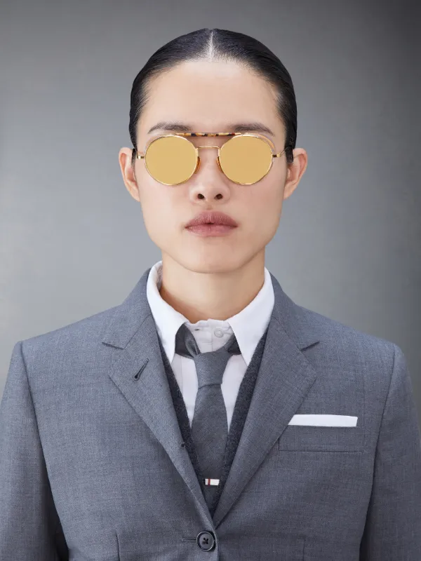最終値下げ！THOM BROWNE ゴールドラウンドサングラス Thom Browne Eyewear 20th Anniversary Edition サングラス | ゴールド