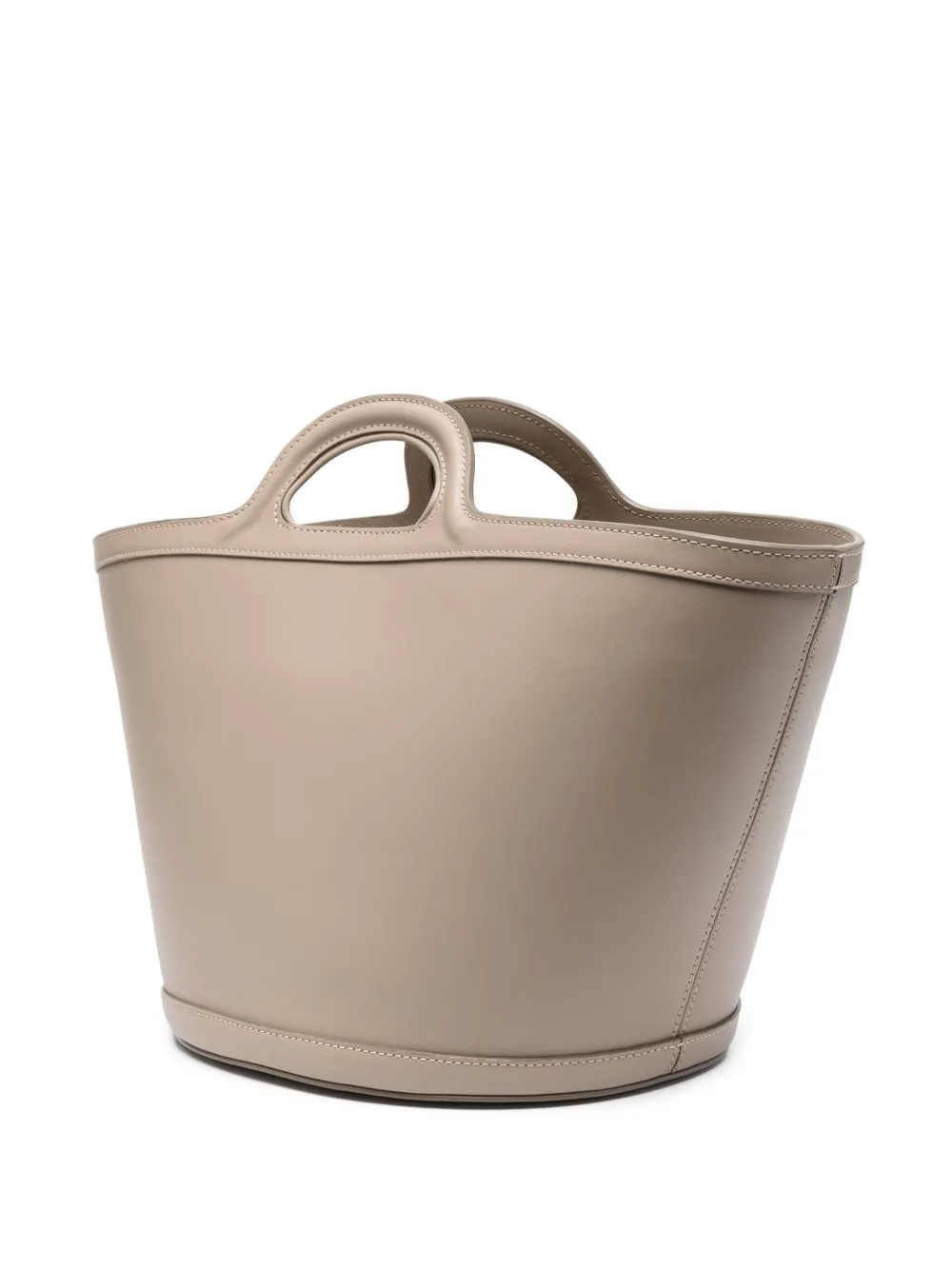 Marni Large Tropicalia Leather Tote Bag In Grey