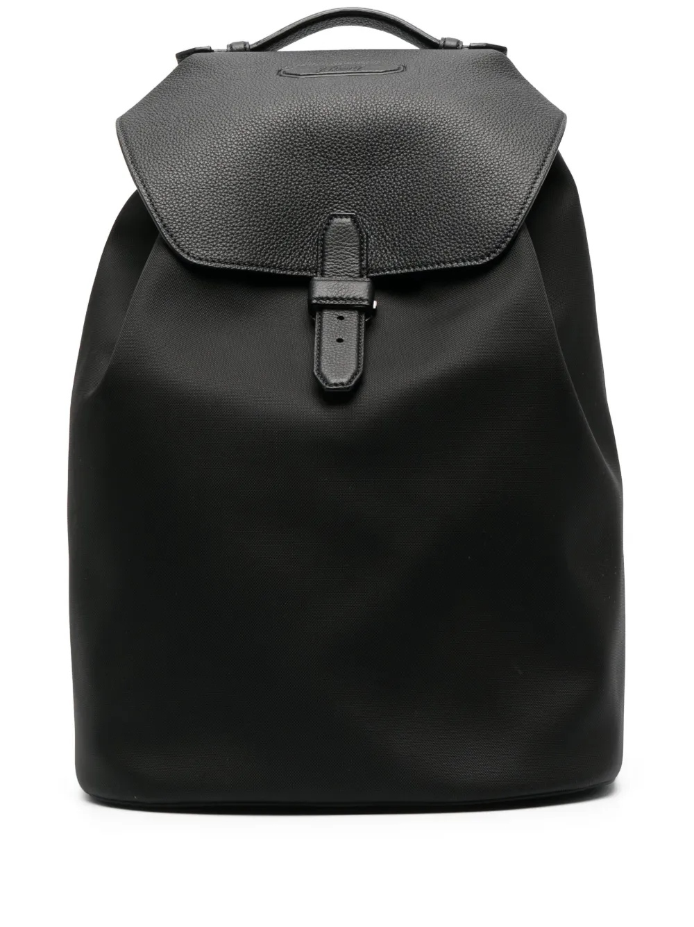 Brioni Logo-engraved Foldover-top Backpack In Black