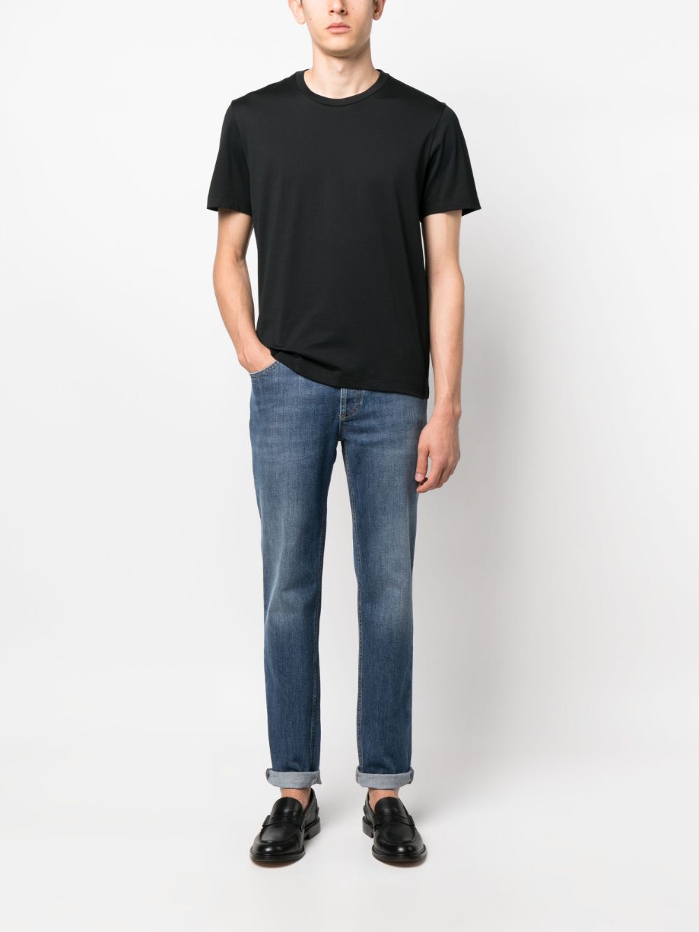 Brioni short-sleeve cotton T-shirt - Zwart