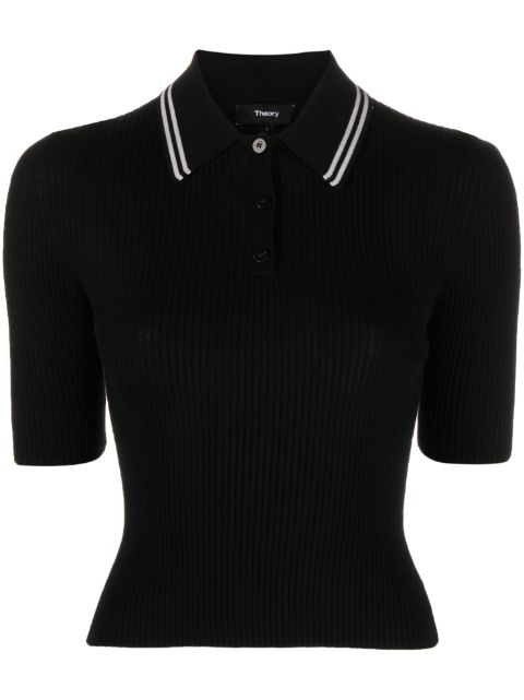 Theory - ribbed-knit polo shirt