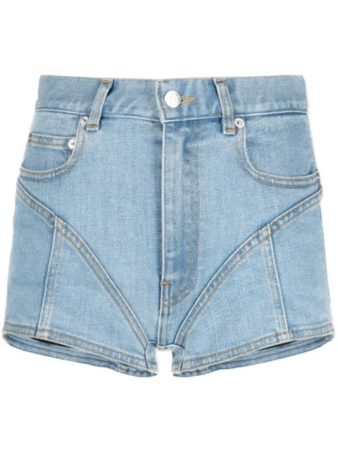 Mugler Spiral denim shorts