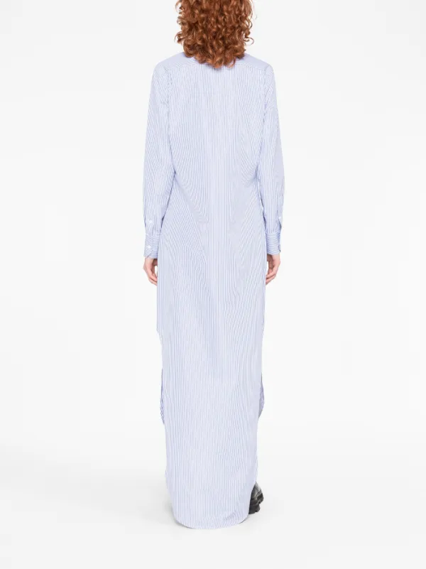 Thom Browne ストライプ マキシシャツドレス | ホワイト | FARFETCH JP