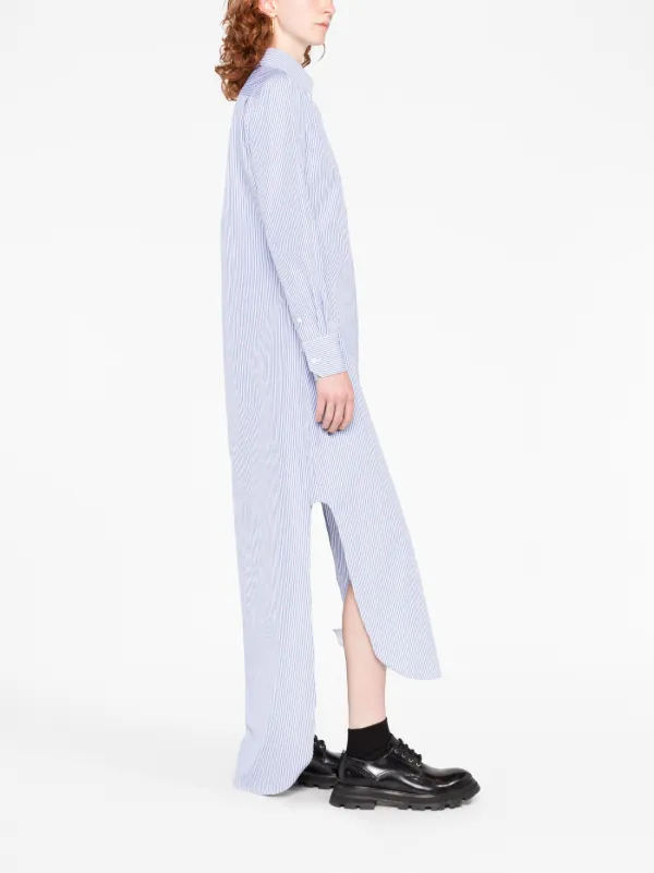 Thom Browne ストライプ マキシシャツドレス | ホワイト | FARFETCH JP