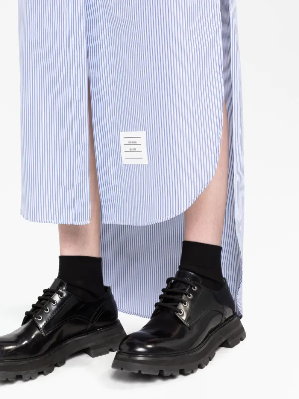 Thom Browne ストライプ マキシシャツドレス | ホワイト | FARFETCH JP