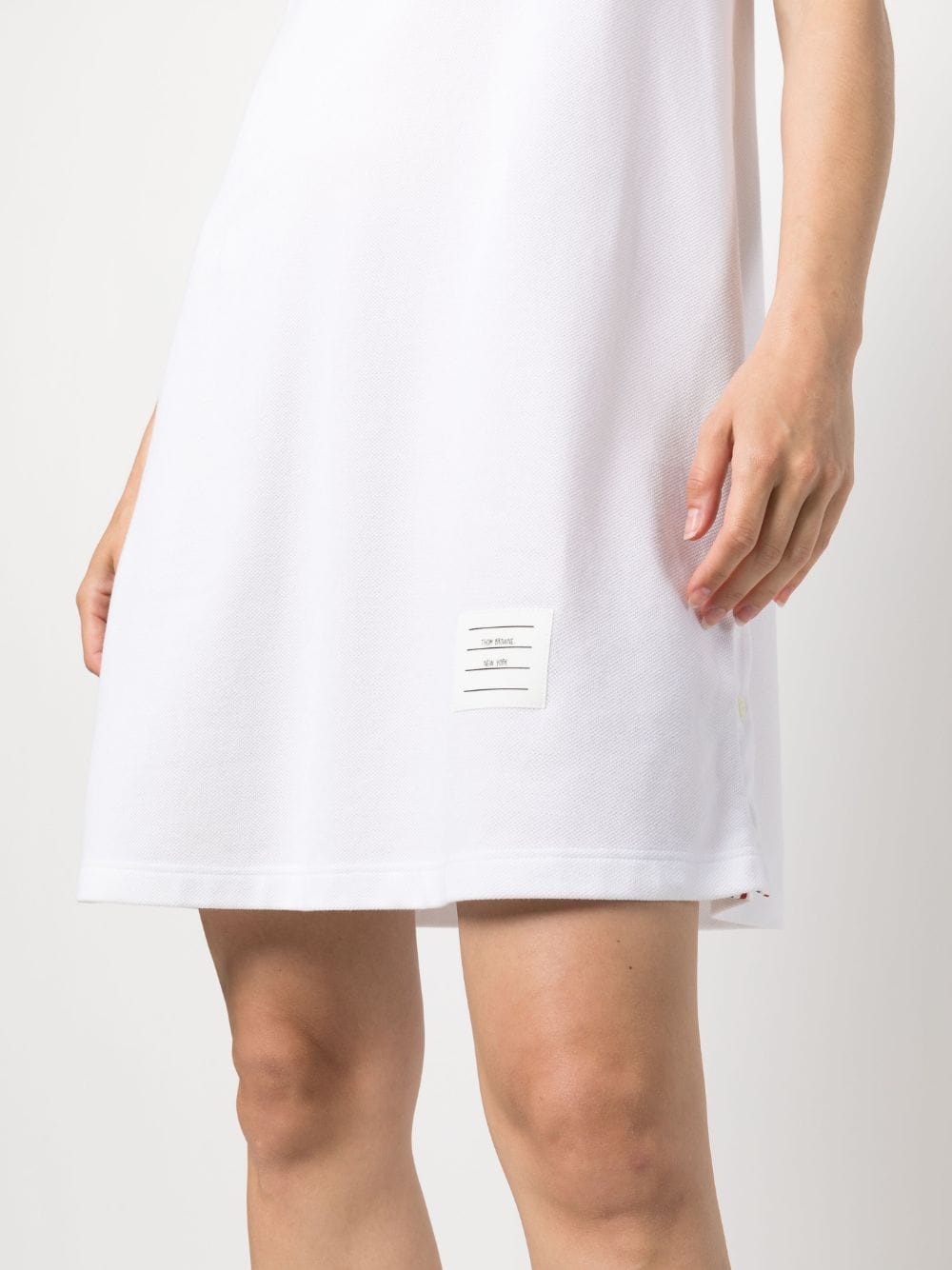 Shop Thom Browne V-neck Sleeveless Dress In White