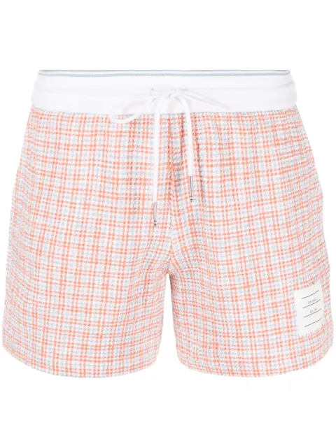 Thom Browne shorts deportivos con motivo de cuadros en jacquard