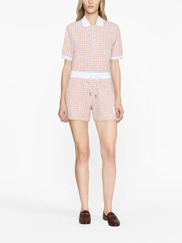 FTHOM BROWNE オレンジチェックショートパンツ Thom Browne チェック トラックショーツ | オレンジ | FARFETCH JP