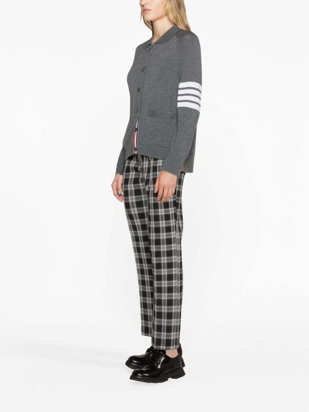 Shop Thom Browne 4-bar Stripe Cardigan In Grey