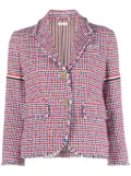 Thom Browne check-pattern tweed jacket - Red