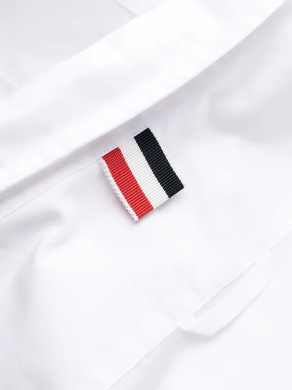 Thom Browne Pleated Poplin Shirtdress | White | FARFETCH