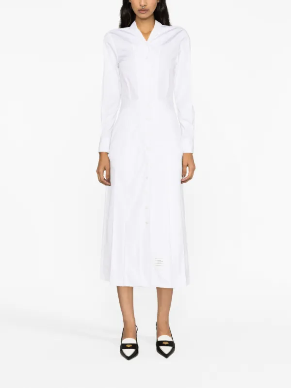 ワンピース THOM BROWNE Woman Dress White FDSE73O03113 100 Thom Browne RWB-trimmed Polo Dress | White | FARFETCH