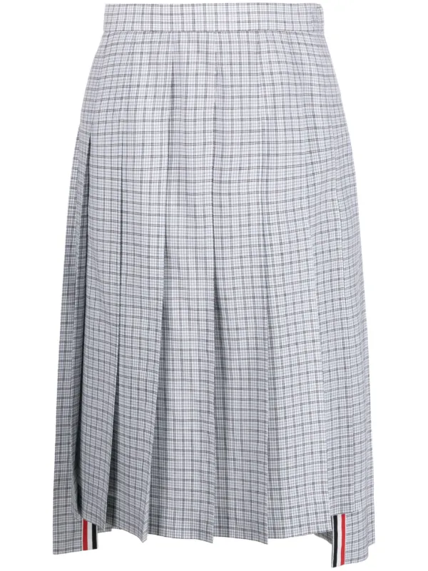 Plaid pleated hotsell wool skirt