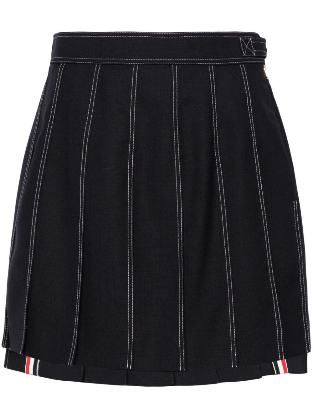 Thom Browne striped pleated wool miniskirt - Blue