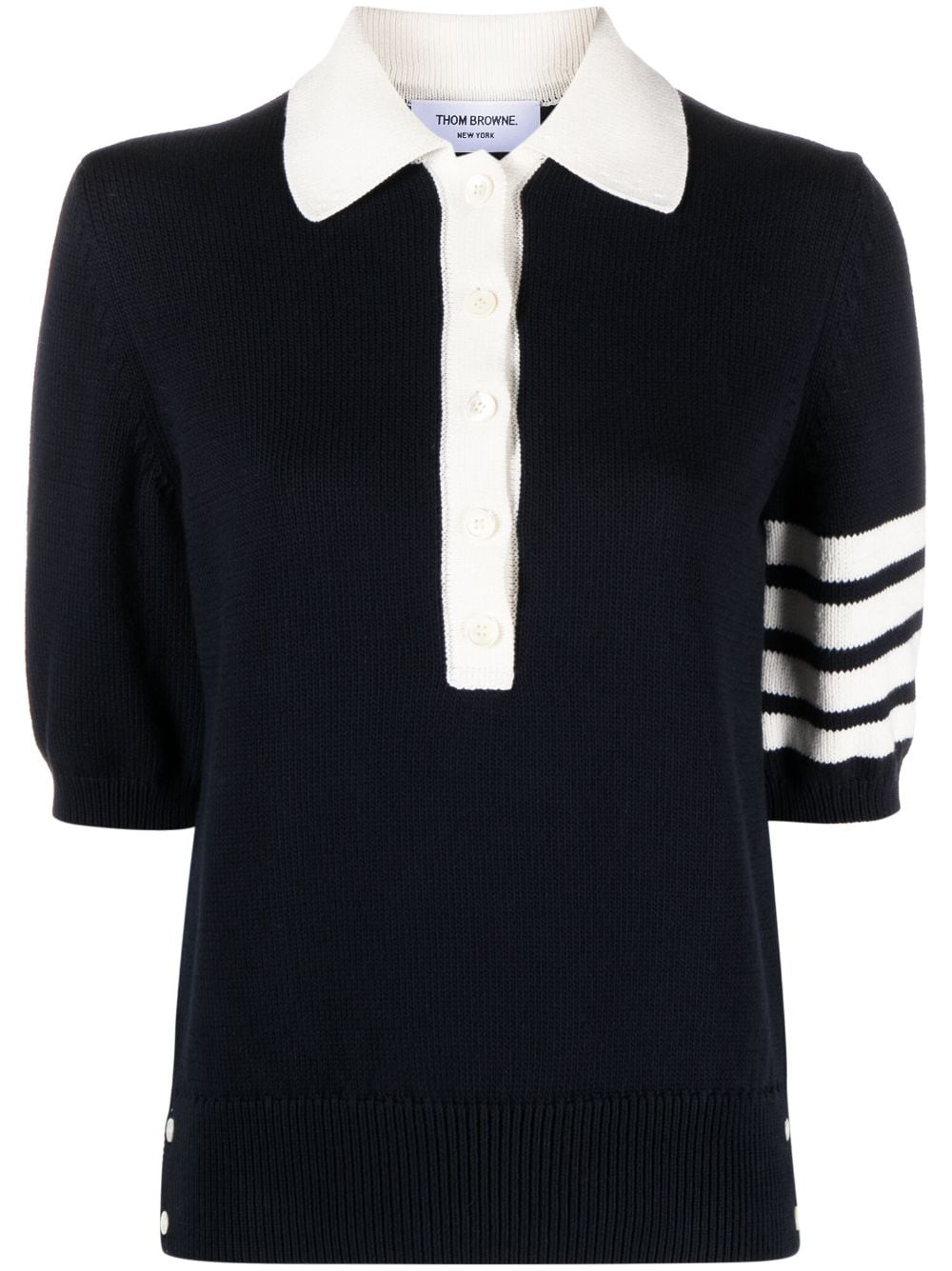 Shop Thom Browne Hector 4-bar Stripe Polo Shirt In Blau