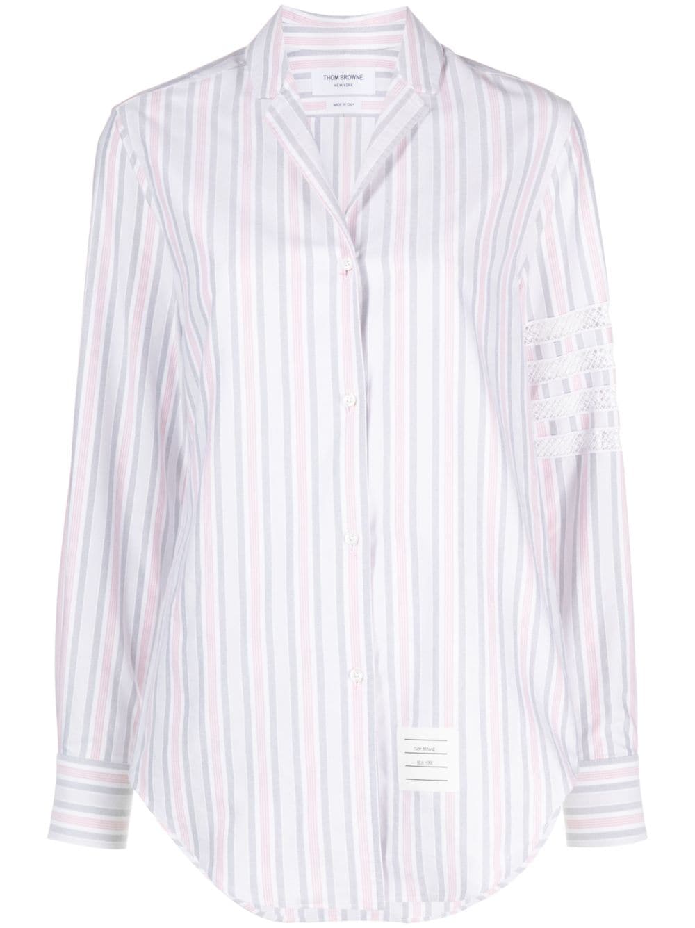 Image 1 of Thom Browne 4-bar stripe long-sleeved shirt