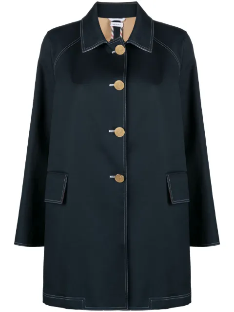 Thom Browne RWB-stripe cropped car coat