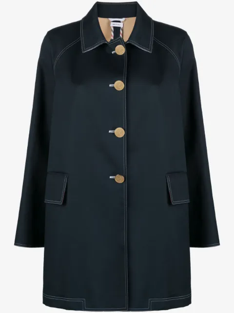 Thom Browne RWB-stripe cropped car coat