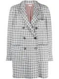 Thom Browne check-pattern oversize coat - Grey