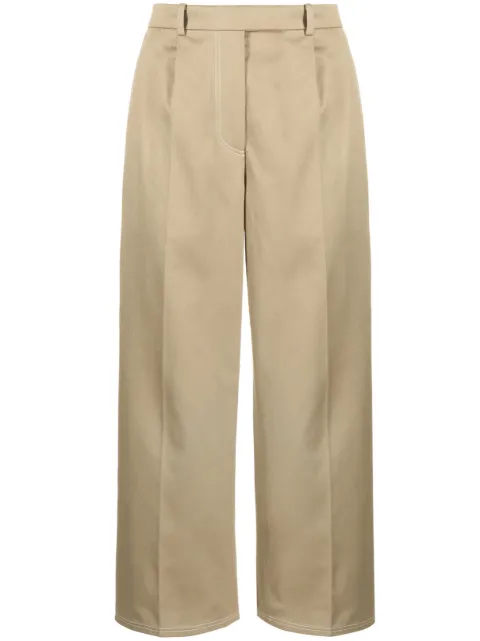 Thom Browne pleated cropped cotton trousers