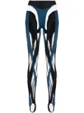 Mugler Spiral panelled leggings - Blue