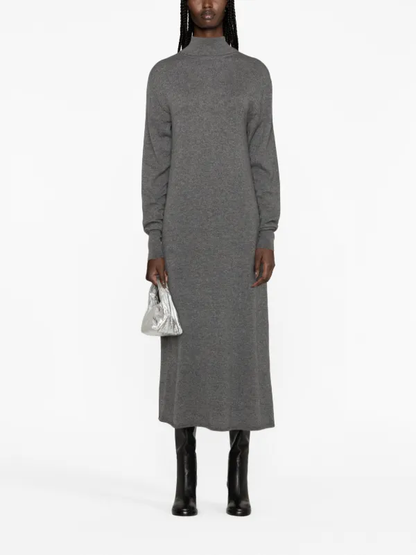 ワンピース JIL SANDER  Cashmere knit dress dark grey Jil Sander high-neck Cashmere Knitted Dress | Grey | FARFETCH