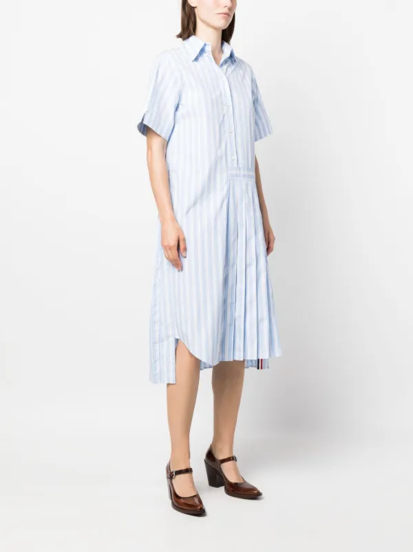 ★THOM BROWNE★ Cotton Shirt Dress Light Blue FDSD91AF018448 Thom Browne Shirt dress - Light Blue - Women | FDSD91AF0184480