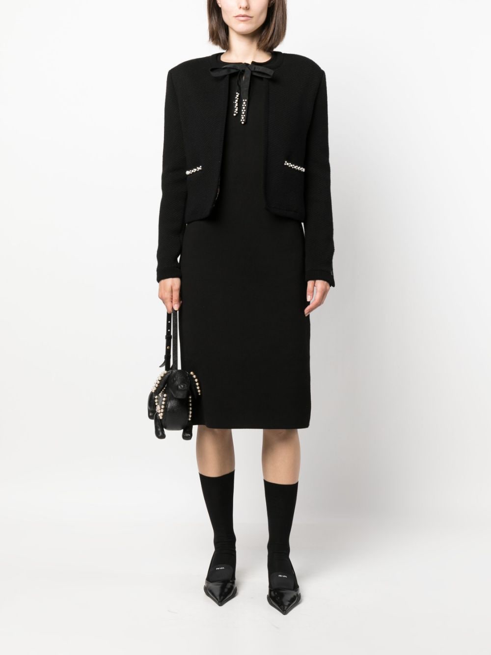 Thom Browne 1990s jack met enkele rij knopen Zwart