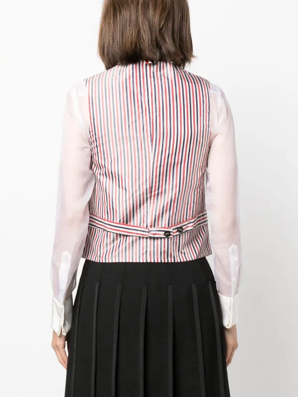 THOM BROWNE アイボリー Vネックベスト　新品 Thom Browne Vネックベスト | ブラック | FARFETCH JP