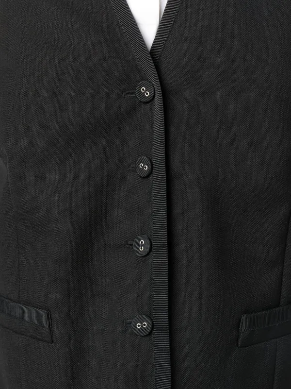Thom Browne Vネックベスト | ブラック | FARFETCH JP