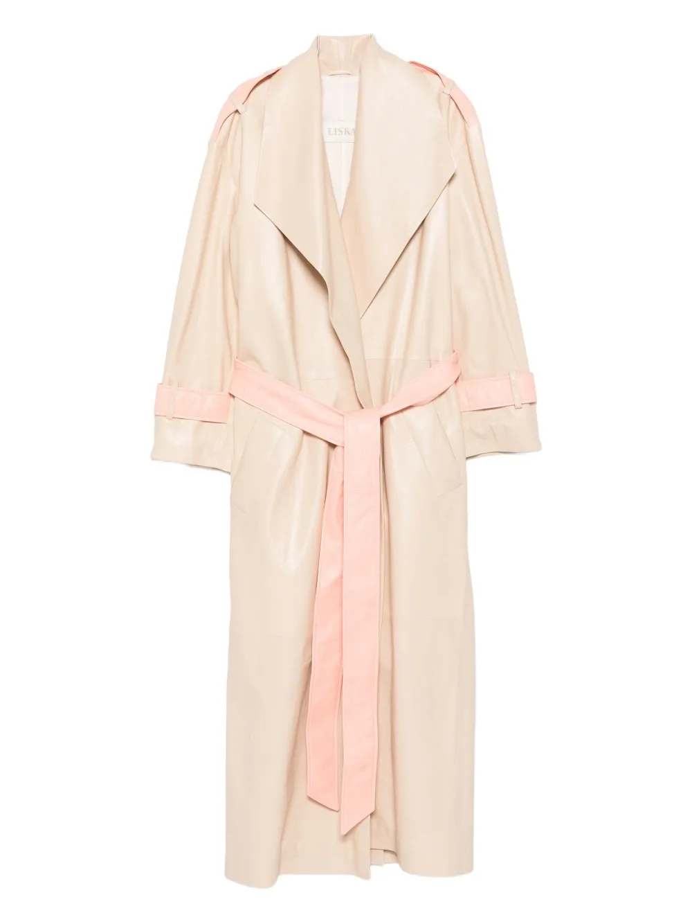Liska Trenchcoat Aus Leder In Pink