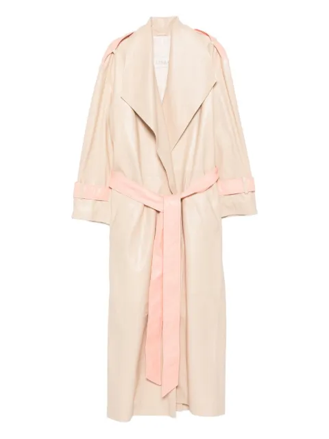 Liska gabardina de piel con cinturón