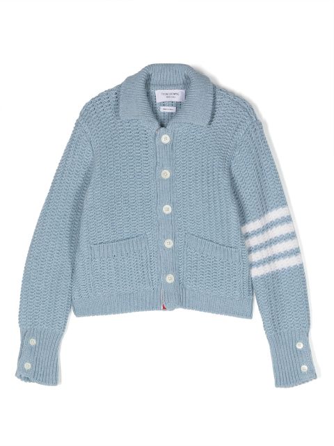 Thom Browne Kids button-up chunky-knit cardigan 