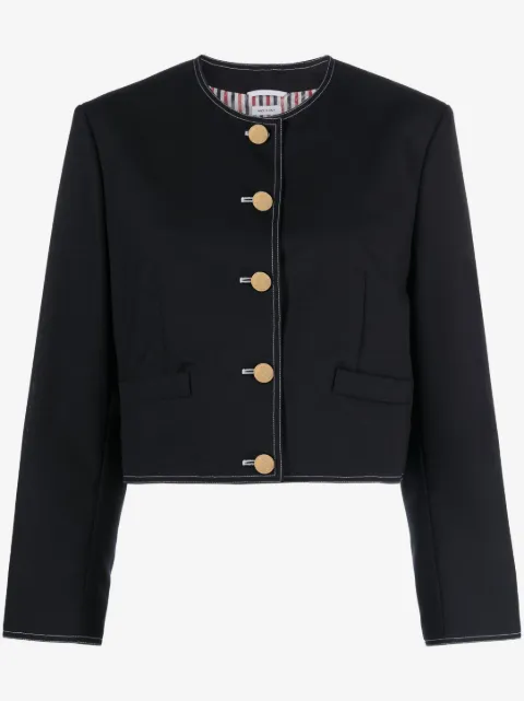 Thom Browne RWB-detail wool cropped jacket