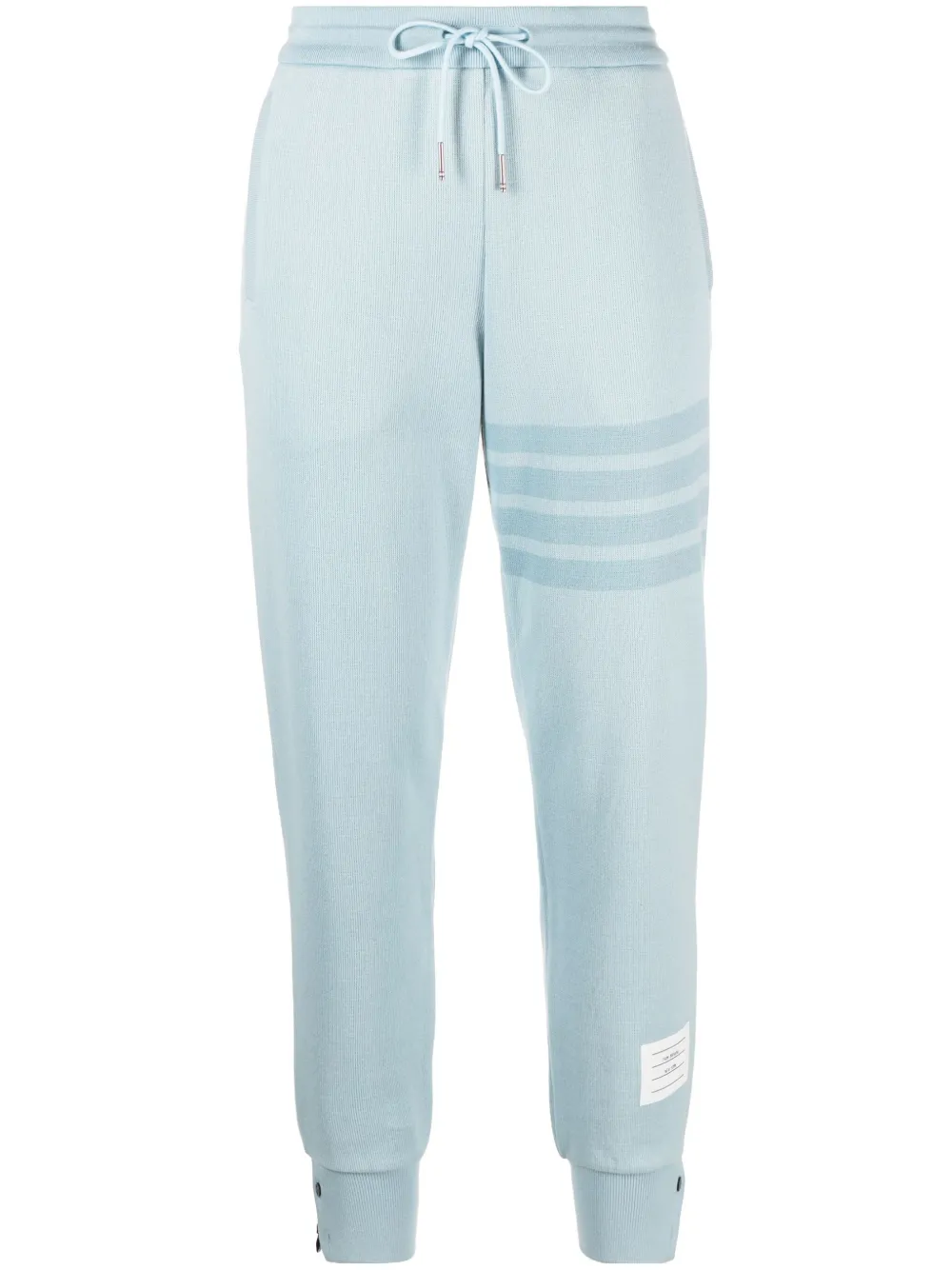 Shop Thom Browne 4-bar-stripe Cotton Track Pants In Blue