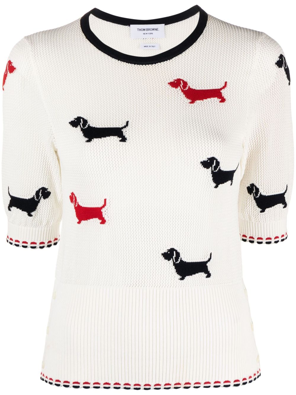 Shop Thom Browne Hector Icon Knitted Top In White