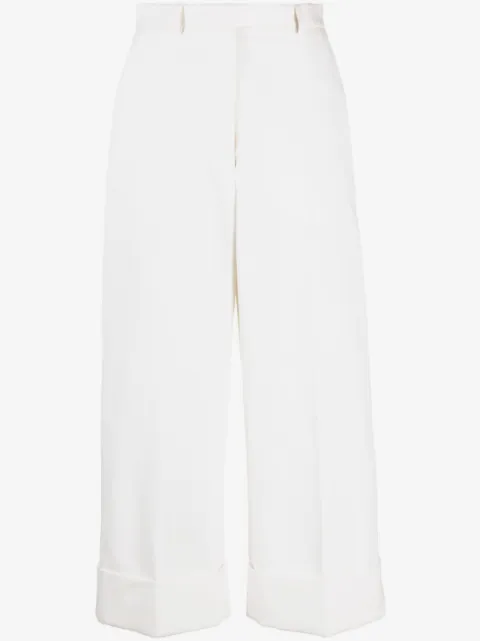 Thom Browne pantalones anchos con tiro alto