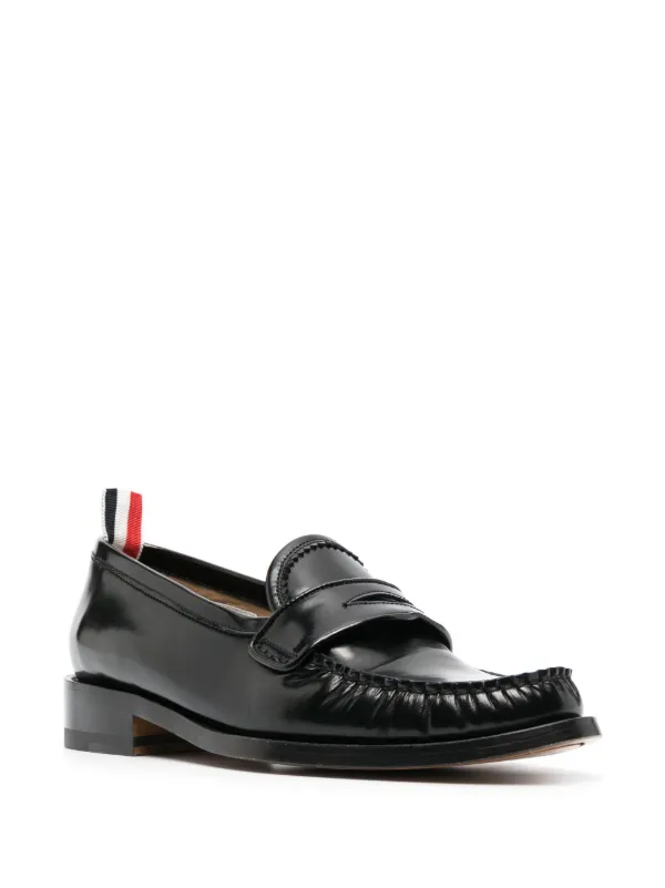 Thom Browne RWB レザー ペニーローファー | ブラック | FARFETCH JP