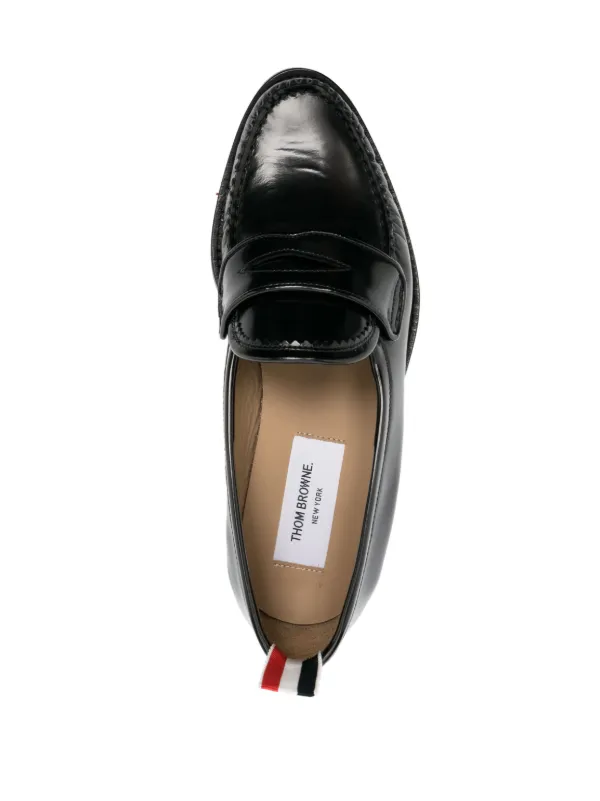 Thom Browne RWB レザー ペニーローファー | ブラック | FARFETCH JP
