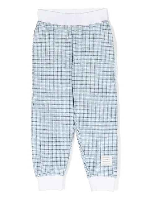 Thom Browne Kids logo-waistband tweed track pants