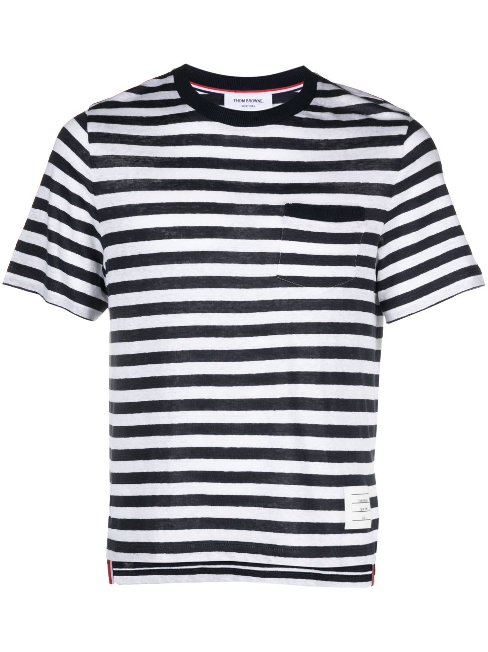 horizontal-stripe short-sleeve T-shirt