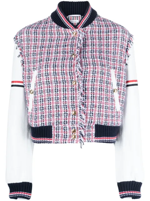 Thom Browne RWB-stripe panelled bomber jacket