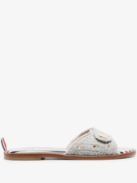 Thom Browne tweed flat sandals