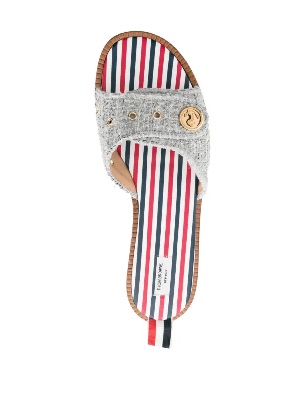 Thom Browne ツイード フラットサンダル | グレー | FARFETCH JP