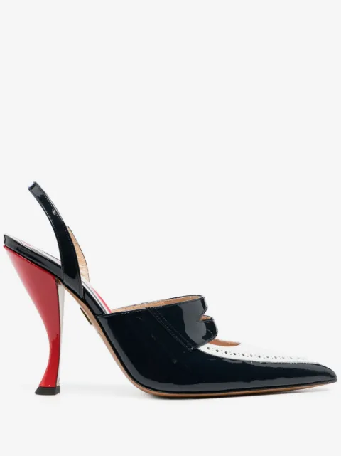 Thom Browne curved-heel 120mm leather pumps