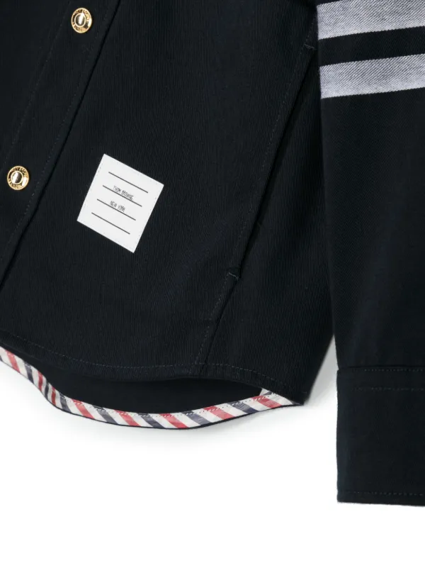 Thom Browne kids ジャケット Thom Browne Kids 4-Bar Zip-Up Hoodie (2-12 Years) | Harrods US