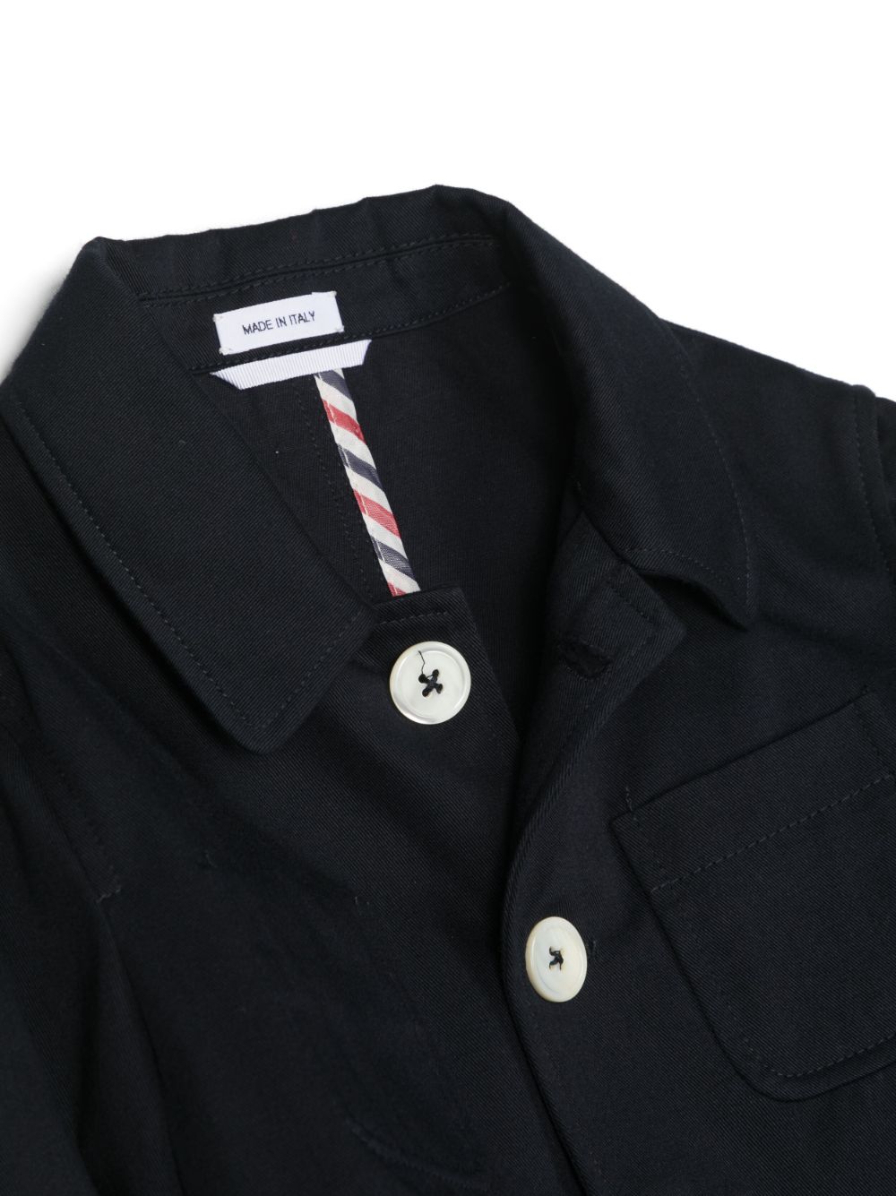 Shop Thom Browne Stripe-detail Single-breasted Blazer In Blue