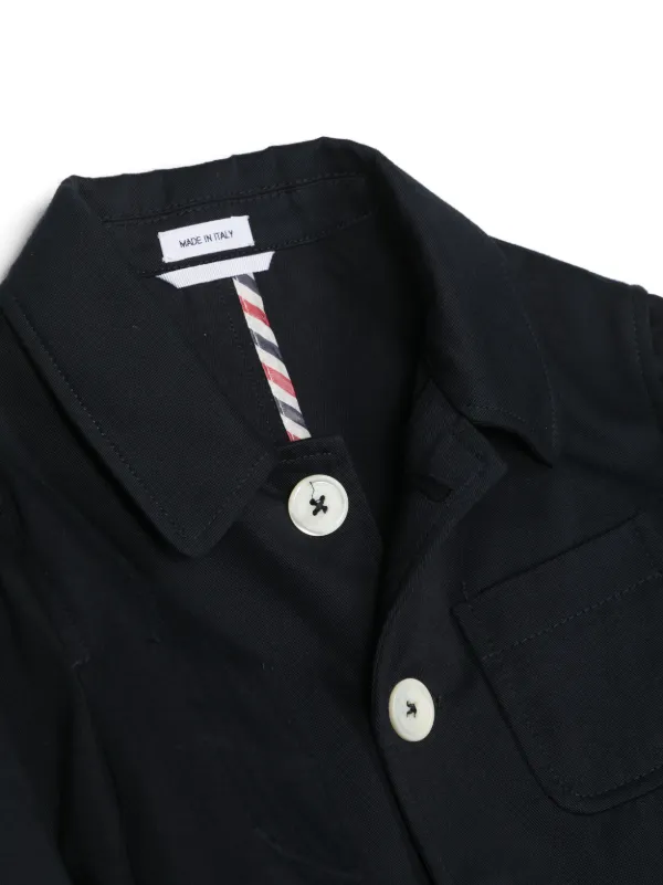 Thom Browne kids ジャケット Thom Browne Kids Downfilled Hooded 4-Bar Parka | Grey | FARFETCH